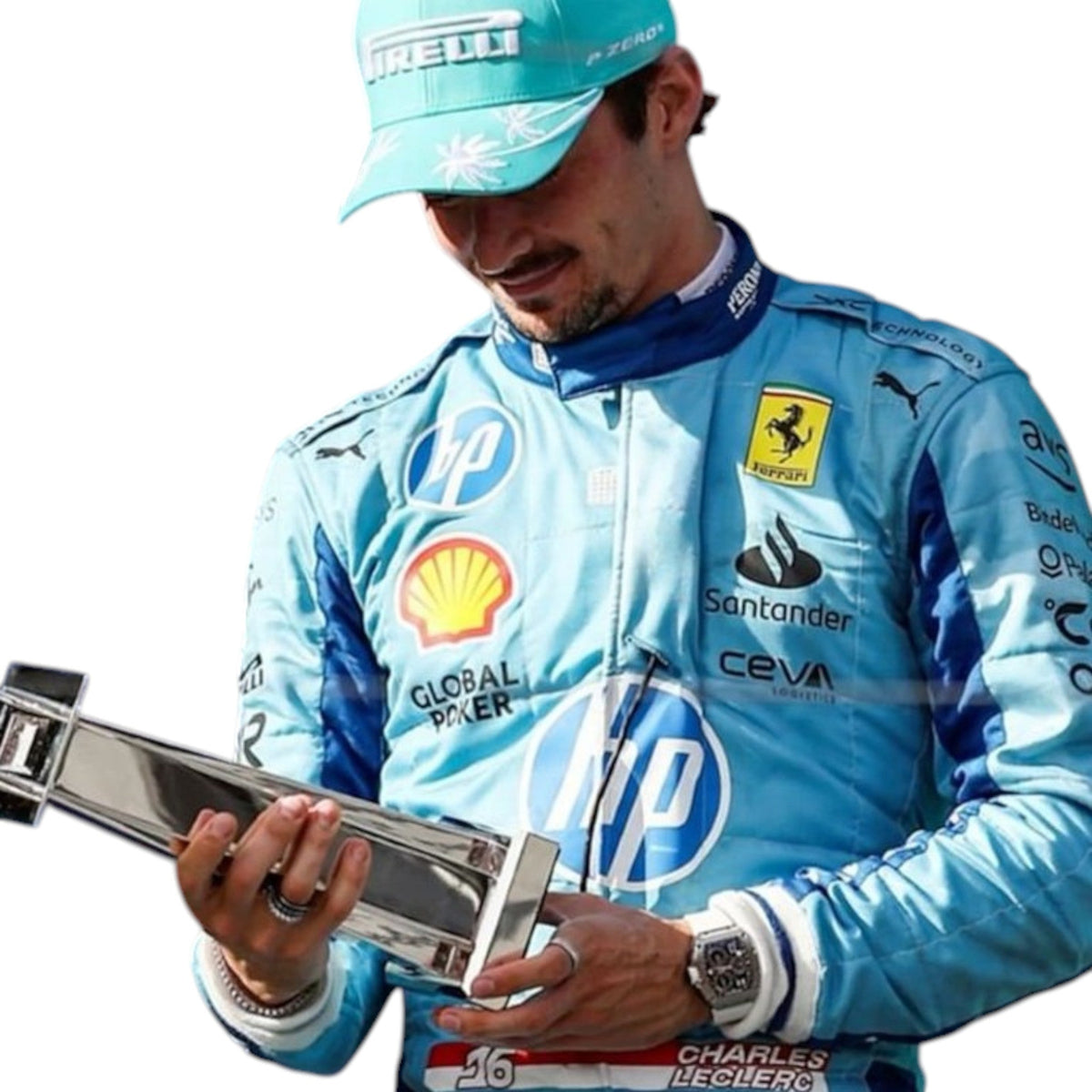 Charles Leclerc 2024 Ferrari Miami GP F1 Race Suit - view 2 | NOVAPULSE RACEWEAR