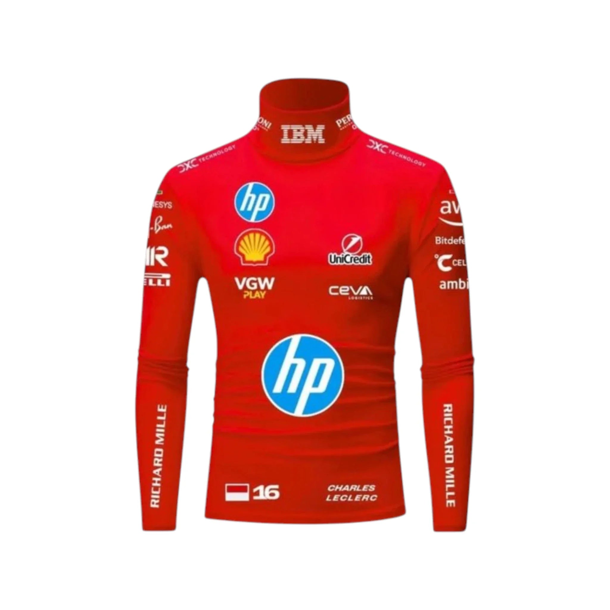 Charles Leclerc 2025 Ferrari F1 Undershirt (Red) | NOVAPULSE RACEWEAR