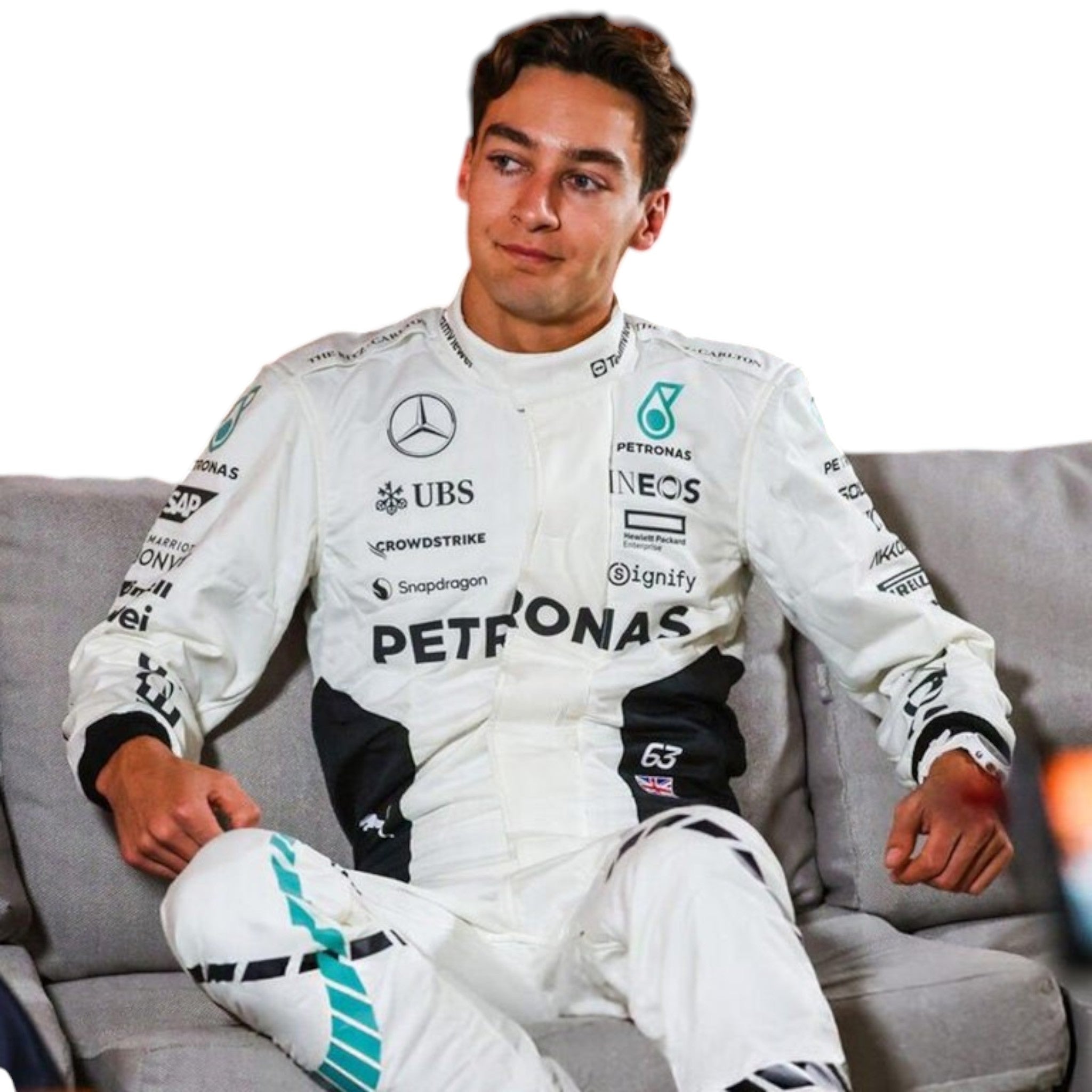 George Russel 2024 Mercedes-AMG Petronas Qatar GP F1 Race Suit - view 2 | NOVAPULSE RACEWEAR