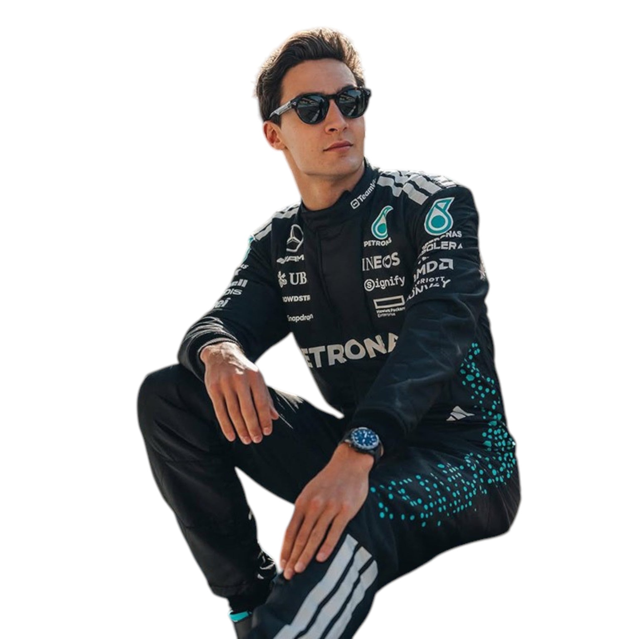 George Russel 2025 Mercedes AMG Petronas F1 Race Suit - view 3 | NOVAPULSE RACEWEAR