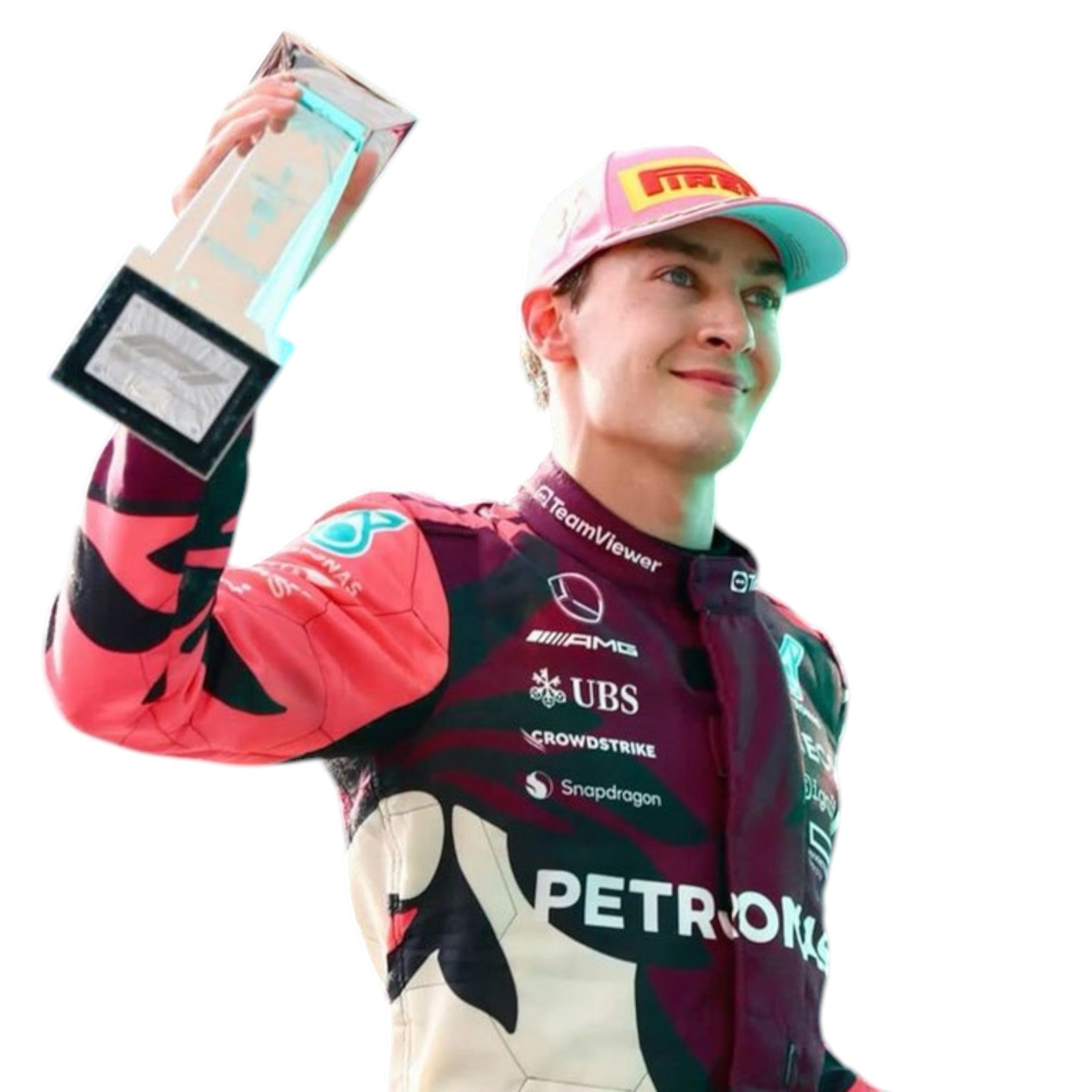 George Russel 2025 Mercedes AMG Petronas Miami GP F1 Race Suit - view 2 | NOVAPULSE RACEWEAR