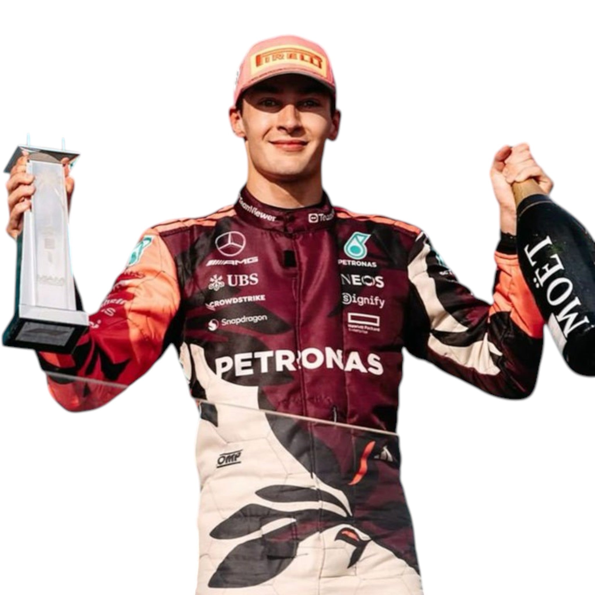 George Russel 2025 Mercedes AMG Petronas Miami GP F1 Race Suit - view 3 | NOVAPULSE RACEWEAR