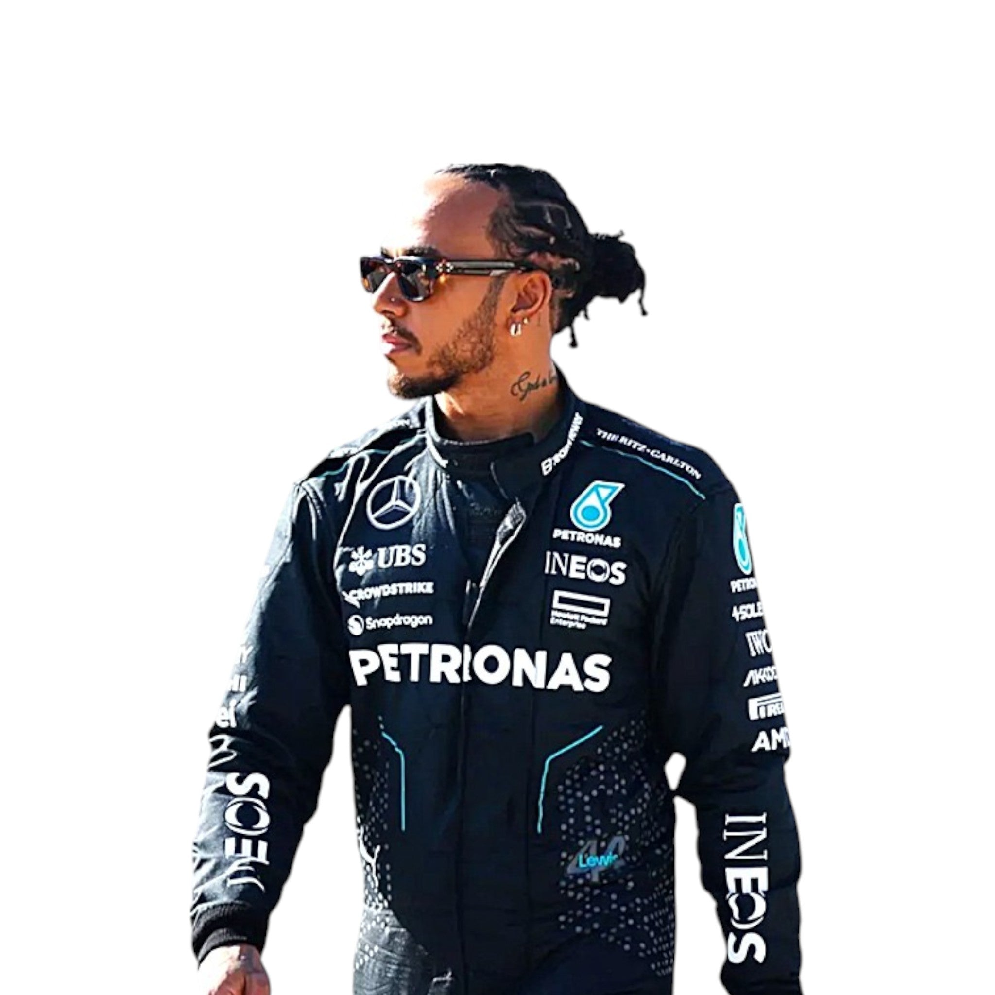 Lewis Hamilton 2024 Mercedes AMG Petronas F1 Race Suit - view 3 | NOVAPULSE RACEWEAR