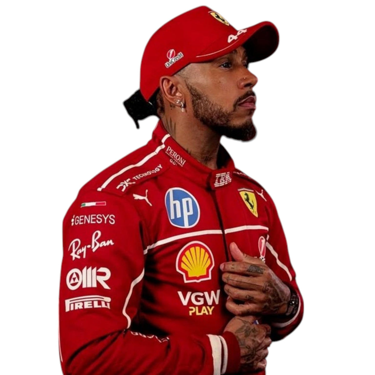 Lewis Hamilton 2025 Ferrari F1 Race Suit - view 2 | NOVAPULSE RACEWEAR